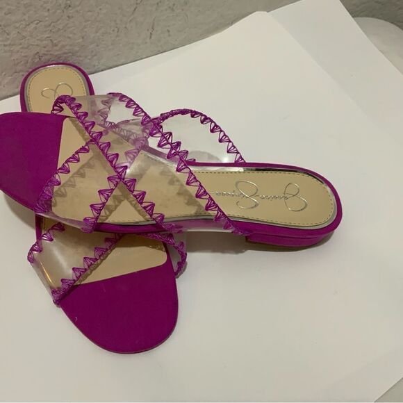 Jessica Simpson Women's Cabrie Slip On Open Toe Heels Pumps Pink Clear Size 8.5 - Picture 3 of 7